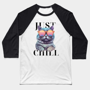 Just Chill Cool Cat Baseball T-Shirt